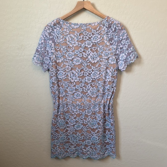 Diane Von Furstenberg Amal Lilac Lace Crystal Detail Drop Waist Dress Size P - Picture 10 of 14